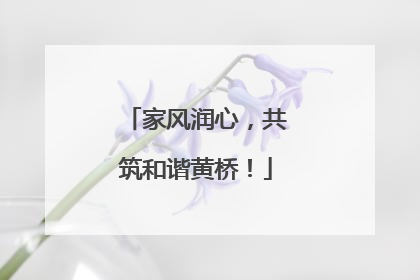 家风润心，共筑和谐黄桥！