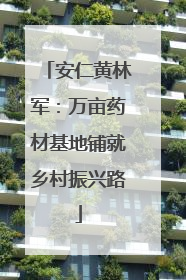 安仁黄林军：万亩药材基地铺就乡村振兴路
