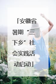 安徽省暑期“三下乡”社会实践活动启动