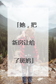 她，把新房让给了斑鸠