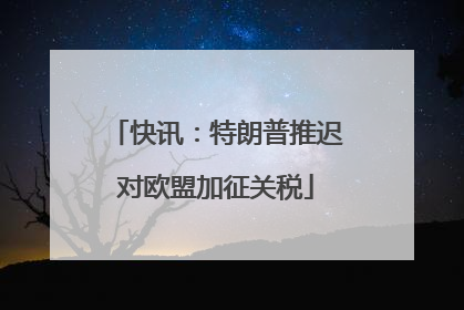 快讯：特朗普推迟对欧盟加征关税