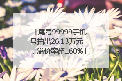 尾号99999手机号拍出26.13万元，溢价率超160%
