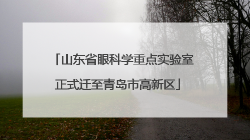 山东省眼科学重点实验室正式迁至青岛市高新区
