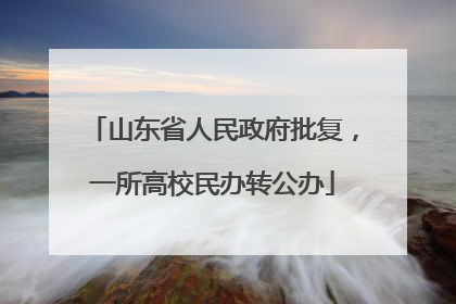 山东省人民政府批复，一所高校民办转公办