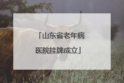 山东省老年病医院挂牌成立