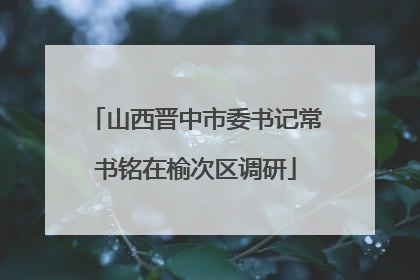 山西晋中市委书记常书铭在榆次区调研