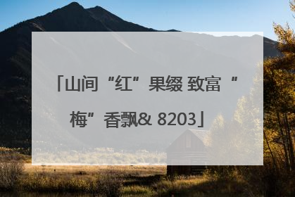 山间“红”果缀 致富“梅”香飘& 8203