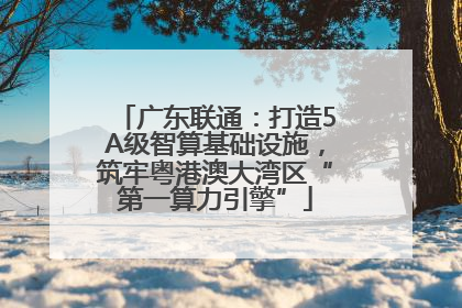 广东联通：打造5A级智算基础设施，筑牢粤港澳大湾区“第一算力引擎”