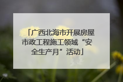 广西北海市开展房屋市政工程施工领域“安全生产月”活动