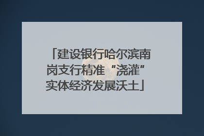 建设银行哈尔滨南岗支行精准“浇灌”实体经济发展沃土