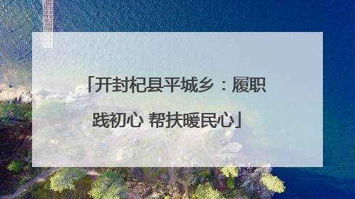开封杞县平城乡：履职践初心 帮扶暖民心