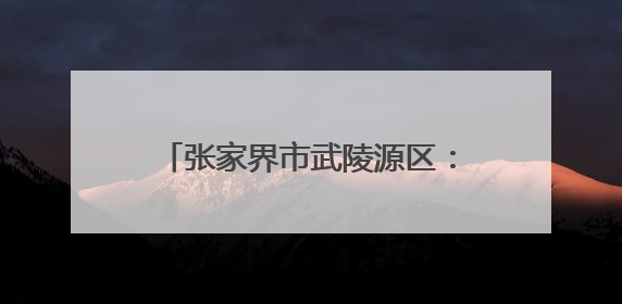 张家界市武陵源区：山水画卷铺就通途