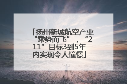 扬州新城航空产业“乘势而飞”，“211”目标3到5年内实现令人憧憬