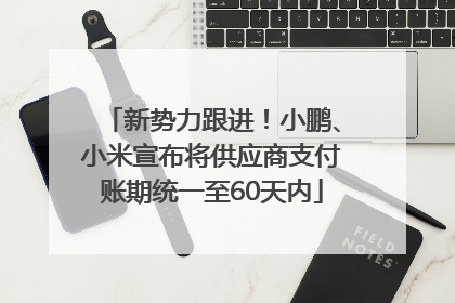 新势力跟进！小鹏、小米宣布将供应商支付账期统一至60天内