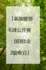 新加坡羽毛球公开赛：国羽1金2银收官