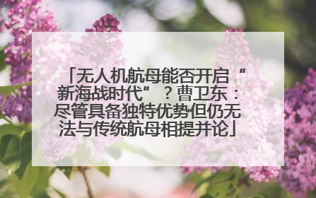 无人机航母能否开启“新海战时代”？曹卫东：尽管具备独特优势但仍无法与传统航母相提并论
