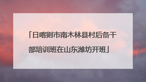 日喀则市南木林县村后备干部培训班在山东潍坊开班