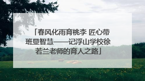 春风化雨育桃李 匠心带班显智慧——记浮山学校徐若兰老师的育人之路