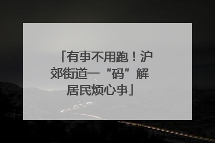 有事不用跑！沪郊街道一“码”解居民烦心事
