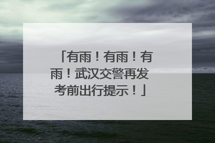 有雨！有雨！有雨！武汉交警再发考前出行提示！