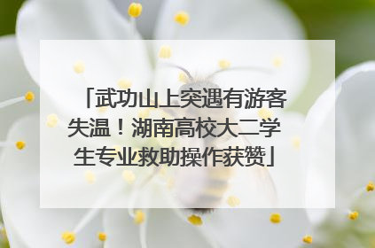 武功山上突遇有游客失温！湖南高校大二学生专业救助操作获赞