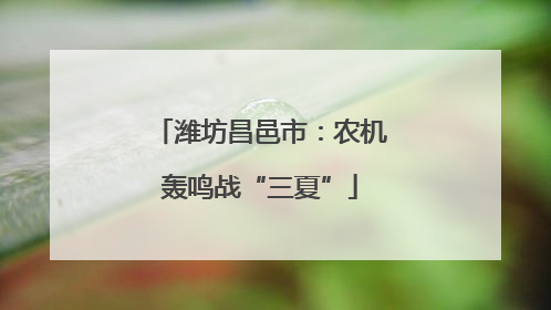 潍坊昌邑市：农机轰鸣战“三夏”
