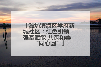 潍坊滨海区学府新城社区：红色引领 强基赋能 共筑和美“同心圆”