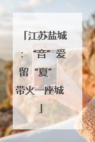 江苏盐城：“音”爱留“夏” 带火一座城