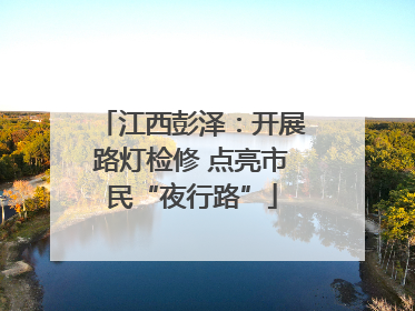 江西彭泽：开展路灯检修 点亮市民“夜行路”