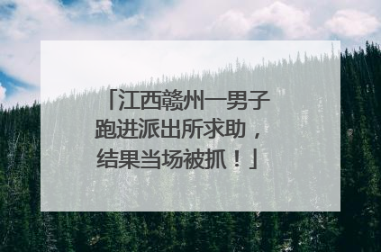 江西赣州一男子跑进派出所求助，结果当场被抓！