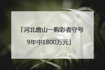 河北唐山一购彩者守号9年中1800万元