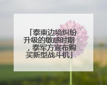 泰柬边境纠纷升级的敏感时期，泰军方宣布购买新型战斗机
