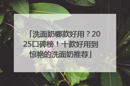 洗面奶哪款好用？2025口碑榜！十款好用到惊艳的洗面奶推荐