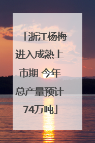 浙江杨梅进入成熟上市期 今年总产量预计74万吨