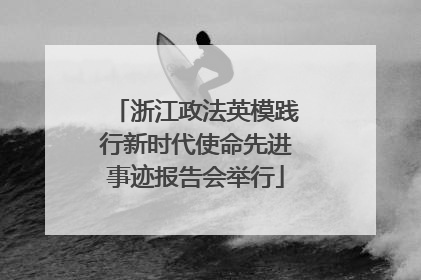 浙江政法英模践行新时代使命先进事迹报告会举行