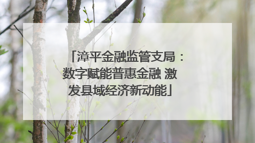 漳平金融监管支局：数字赋能普惠金融 激发县域经济新动能