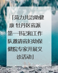 菏力共治助健康 牡丹区省派第一书记和工作队邀请省妇幼保健院专家开展义诊活动