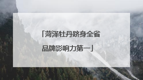 菏泽牡丹跻身全省品牌影响力第一