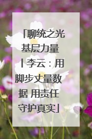 聊统之光 基层力量丨李云：用脚步丈量数据 用责任守护真实