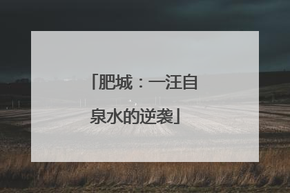 肥城：一汪自泉水的逆袭