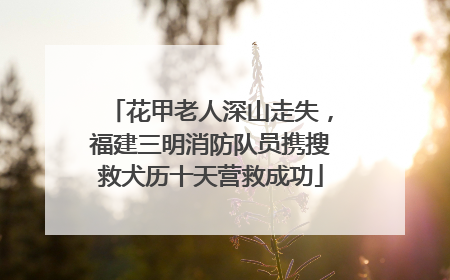 花甲老人深山走失，福建三明消防队员携搜救犬历十天营救成功