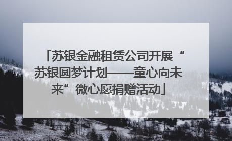 苏银金融租赁公司开展“苏银圆梦计划——童心向未来”微心愿捐赠活动