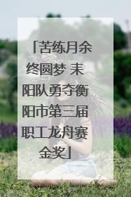苦练月余终圆梦 耒阳队勇夺衡阳市第三届职工龙舟赛金奖
