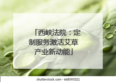 西峡法院：定制服务激活艾草产业新动能