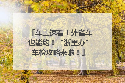 车主速看！外省车也能约！“浙里办”车检攻略来啦！