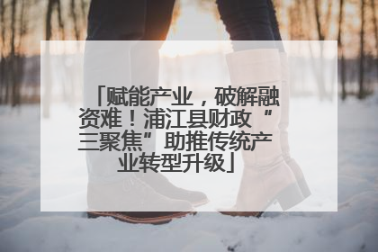 赋能产业，破解融资难！浦江县财政“三聚焦”助推传统产业转型升级