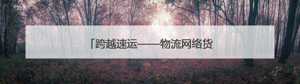 跨越速运——物流网络货运的创新先锋与品质标杆