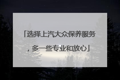 选择上汽大众保养服务，多一些专业和放心