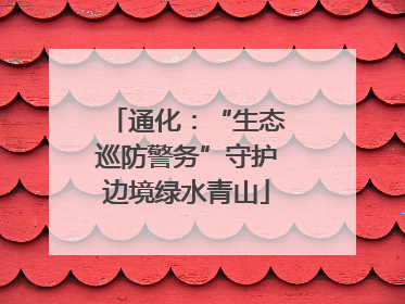 通化：“生态巡防警务”守护边境绿水青山