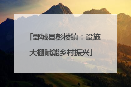 鄄城县彭楼镇：设施大棚赋能乡村振兴